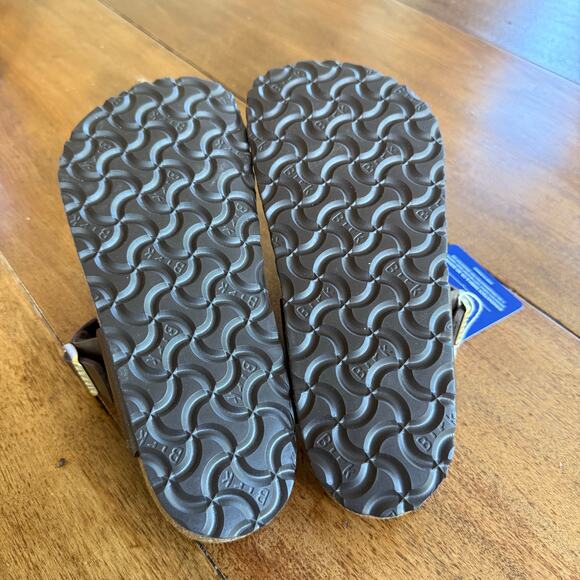 Birkenstock Gizeh Gold Metal Fringe Graceful Toffe US 4.5 EU35 Brown Birkoflor - Picture 11 of 12